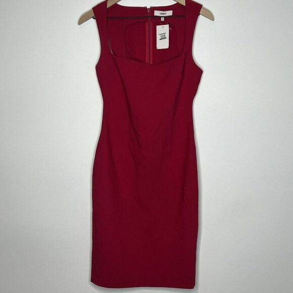 LIKELY La Brea Dress Size 6 Red Crepe Bodycon Sleeveless Square Neck Lined NWT - Picture 1 of 8